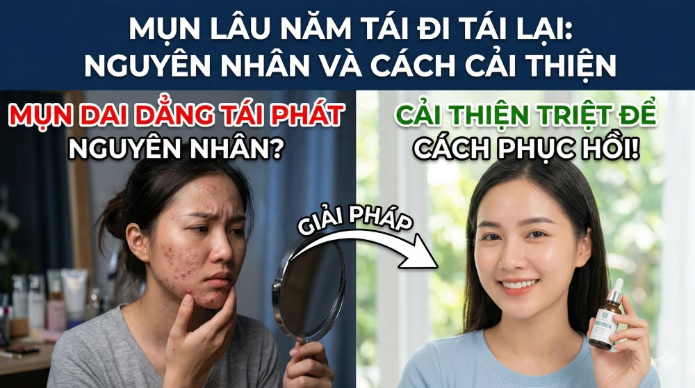 Mụn lâu năm tái đi tái lại: 5 nguyên nhân và cách cải thiện