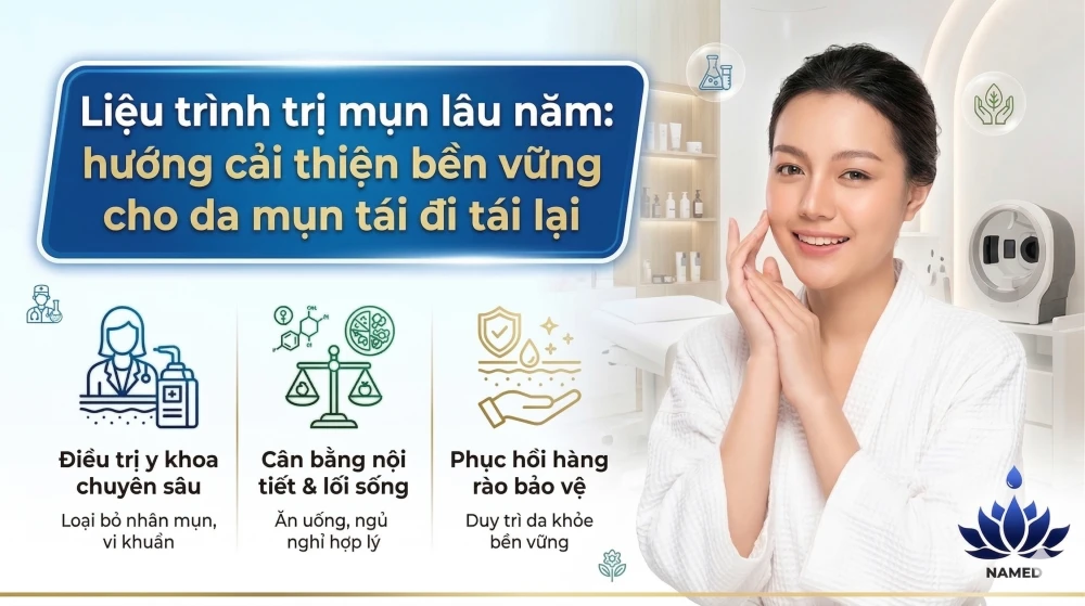 Liệu trình trị mụn lâu năm: hướng cải thiện bền vững cho da mụn tái đi tái lại