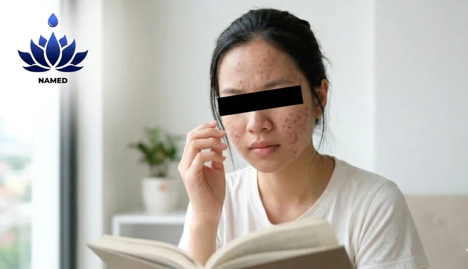 mụn lâu năm tái đi tái lại trên da mặt